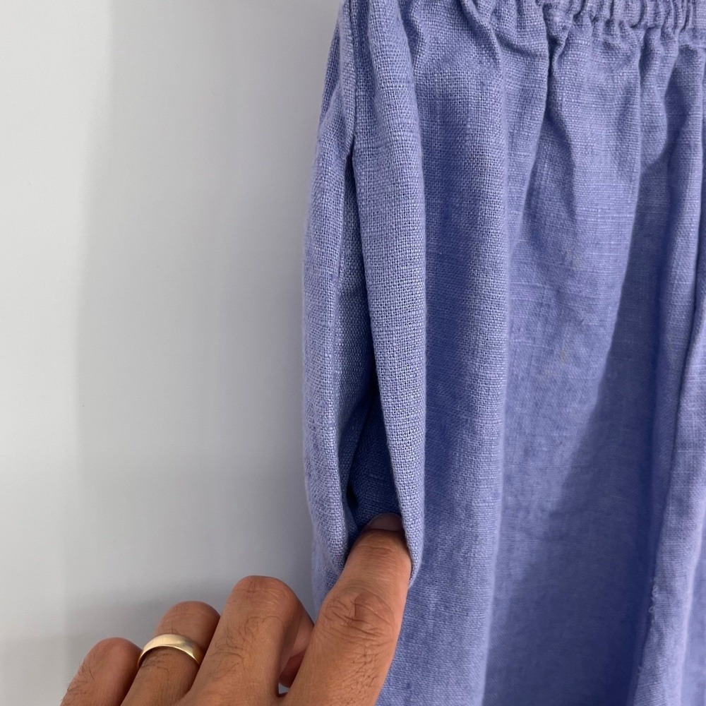 Vintage Positive Influence Top Pants Set Size 10P Purple Linen Boho Retro Motifs - Picture 10 of 16
